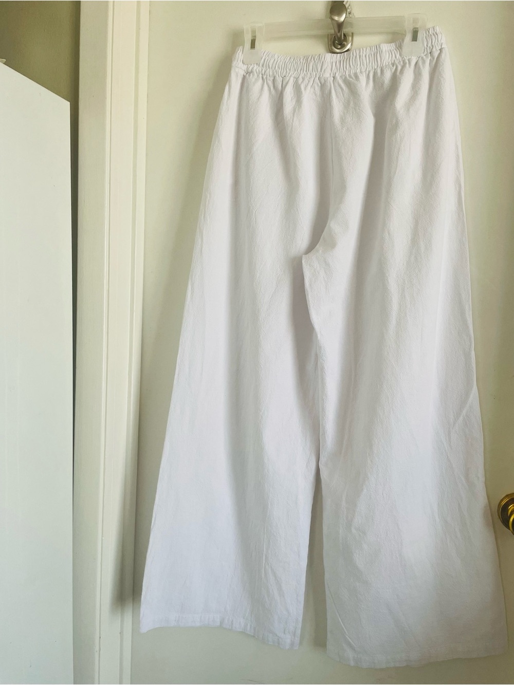 Wide Leg Drawstring Pants — White - Picture 2 of 4